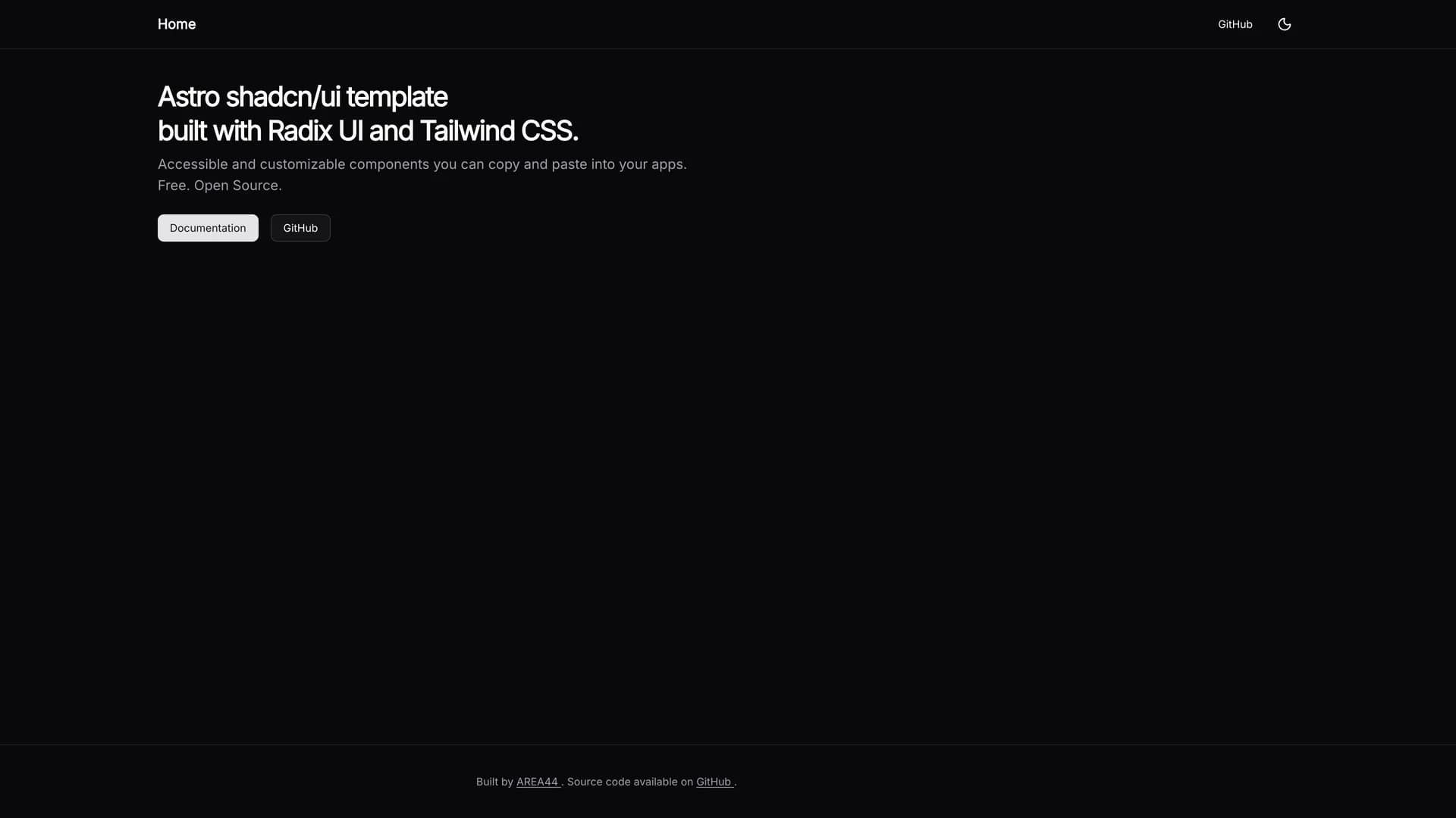 Astro Shadcn UI Template template preview