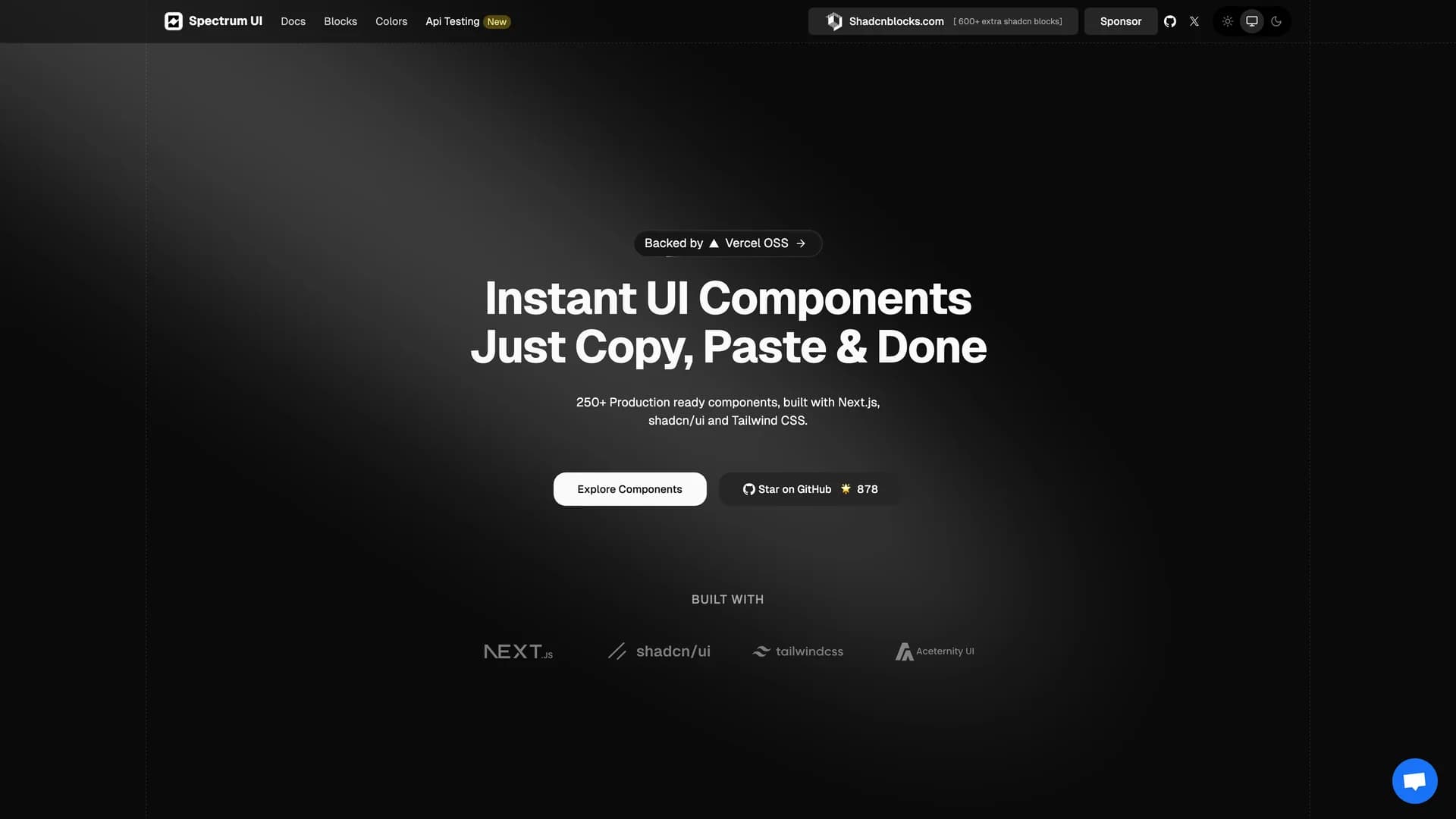 Spectrum UI template preview