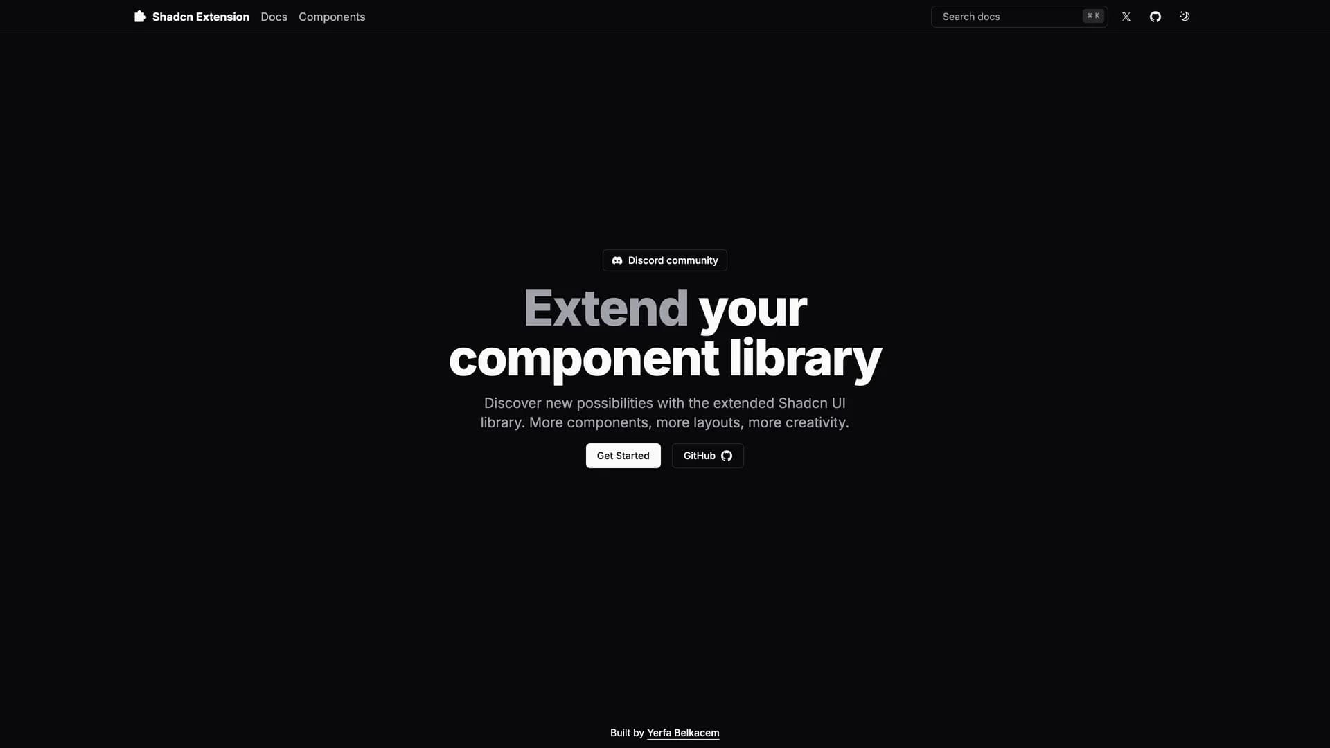 Shadcn Extension template preview