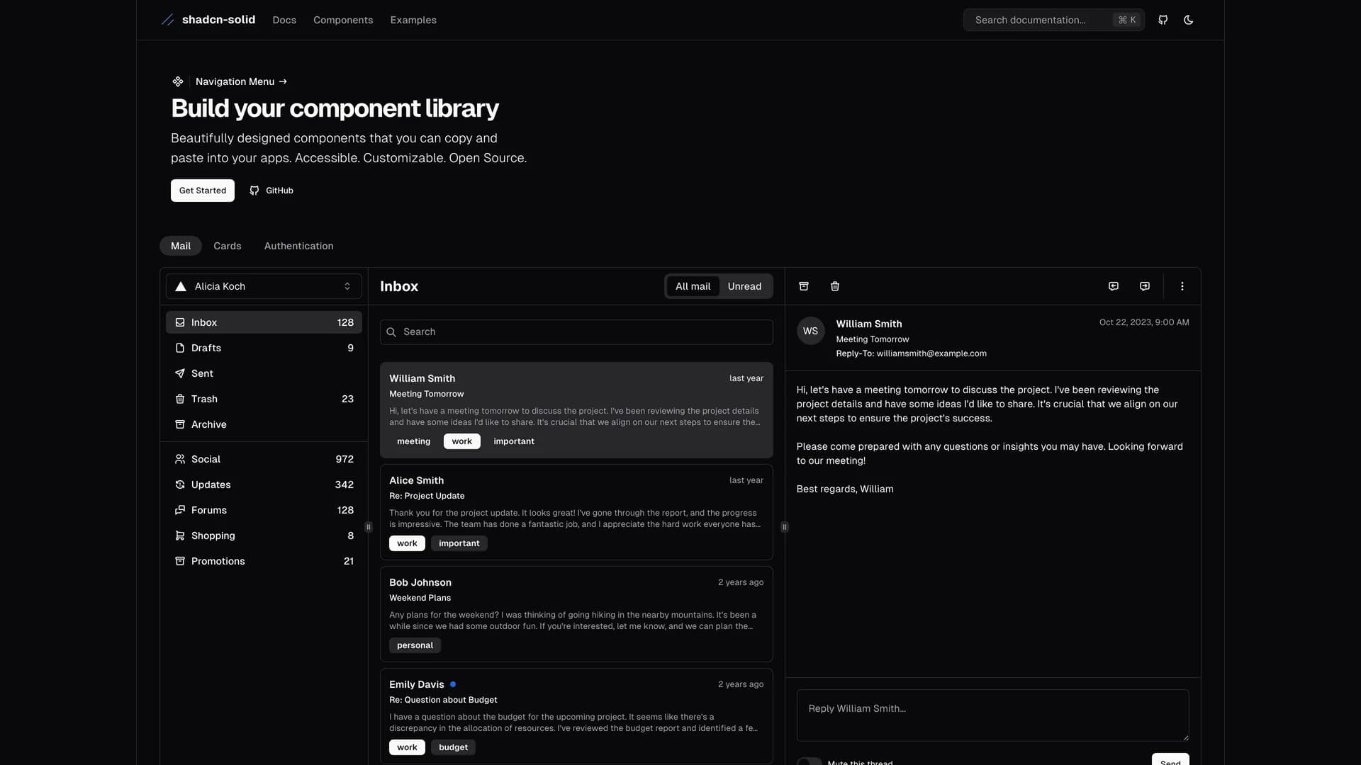 Shadcn Solid - shadcn/ui template screenshot showing the main interface