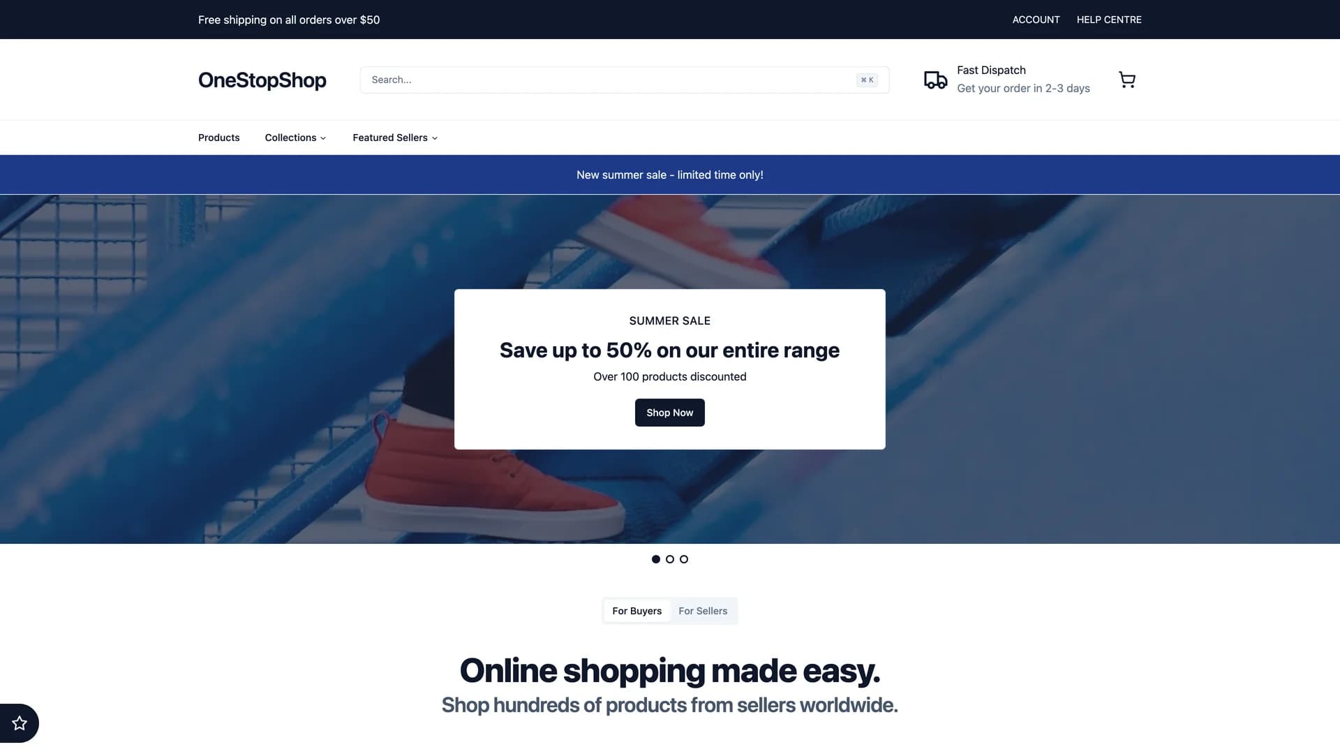 OneStopShop template preview