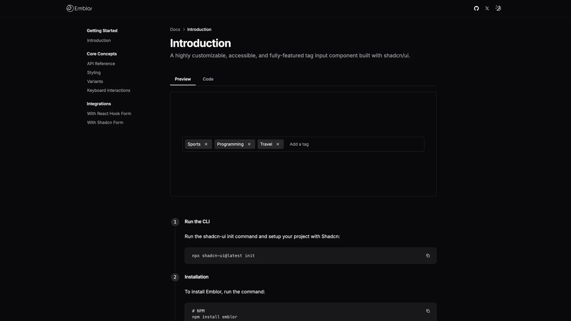 Emblor template preview