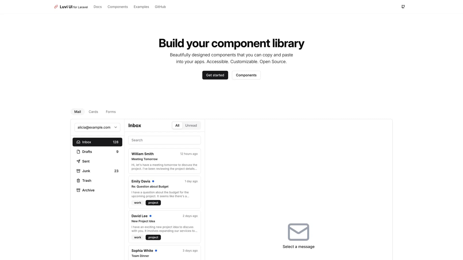 Laravel Luvi template preview