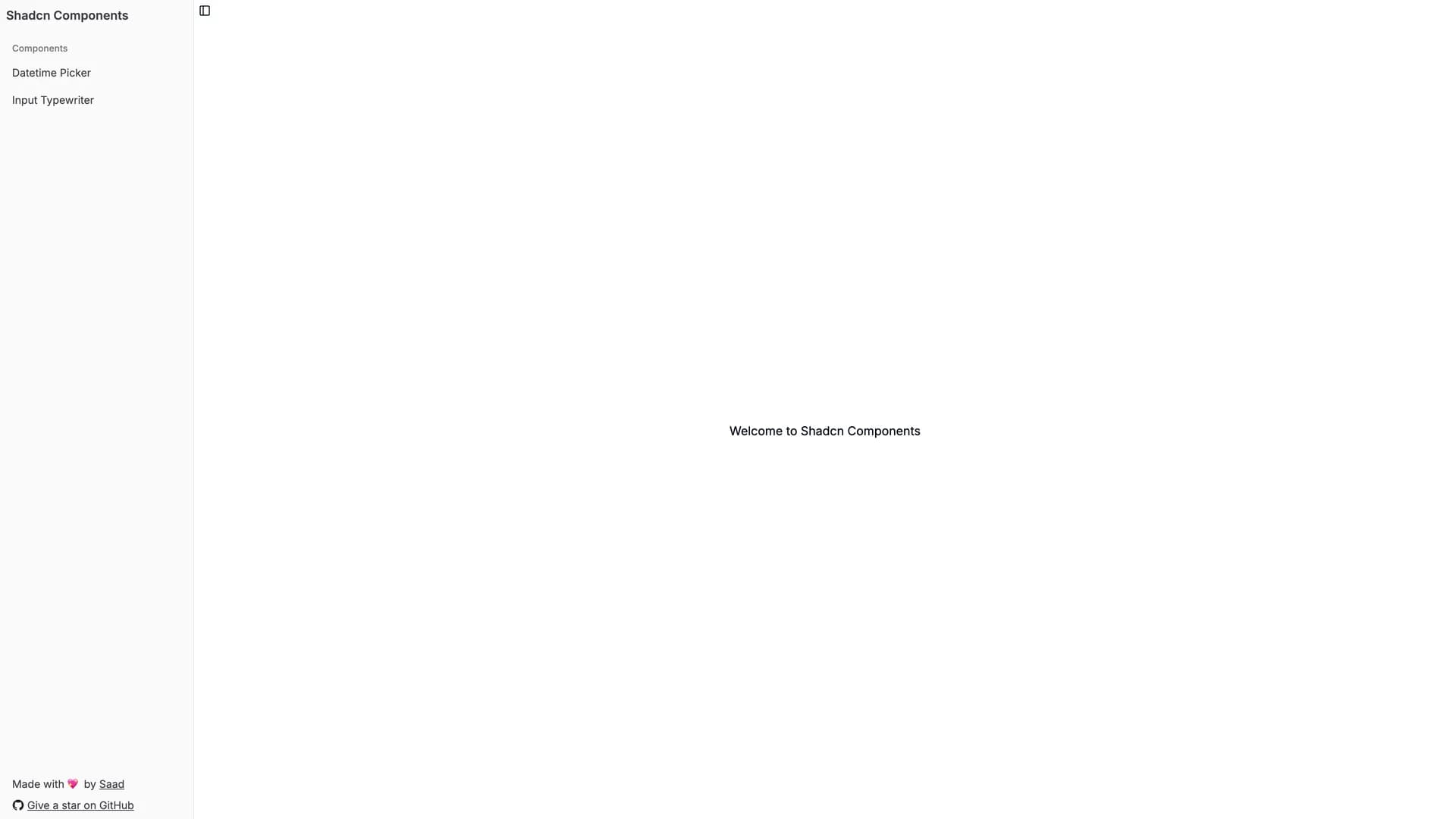 Shadcn Datetime Picker - shadcn/ui template screenshot showing the main interface