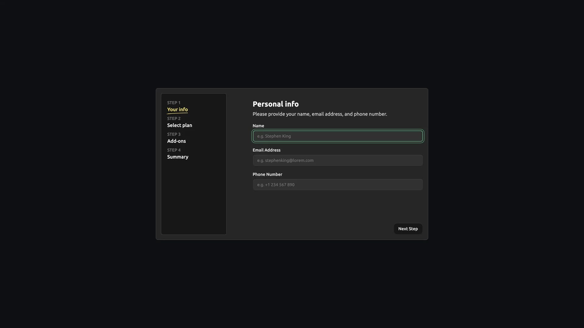 Multi Step Form - shadcn/ui template screenshot showing the main interface