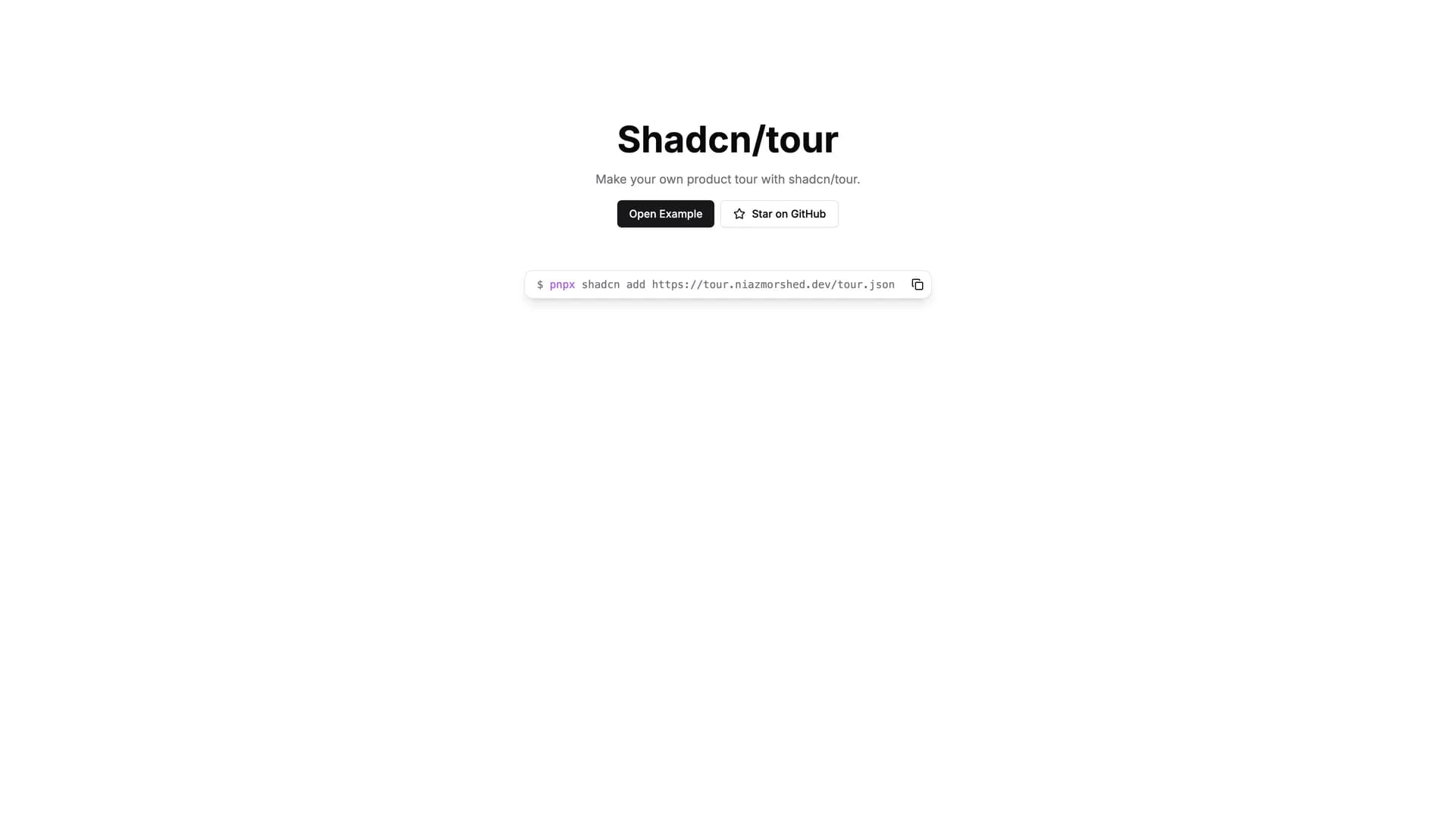 Shadcn Tour template preview