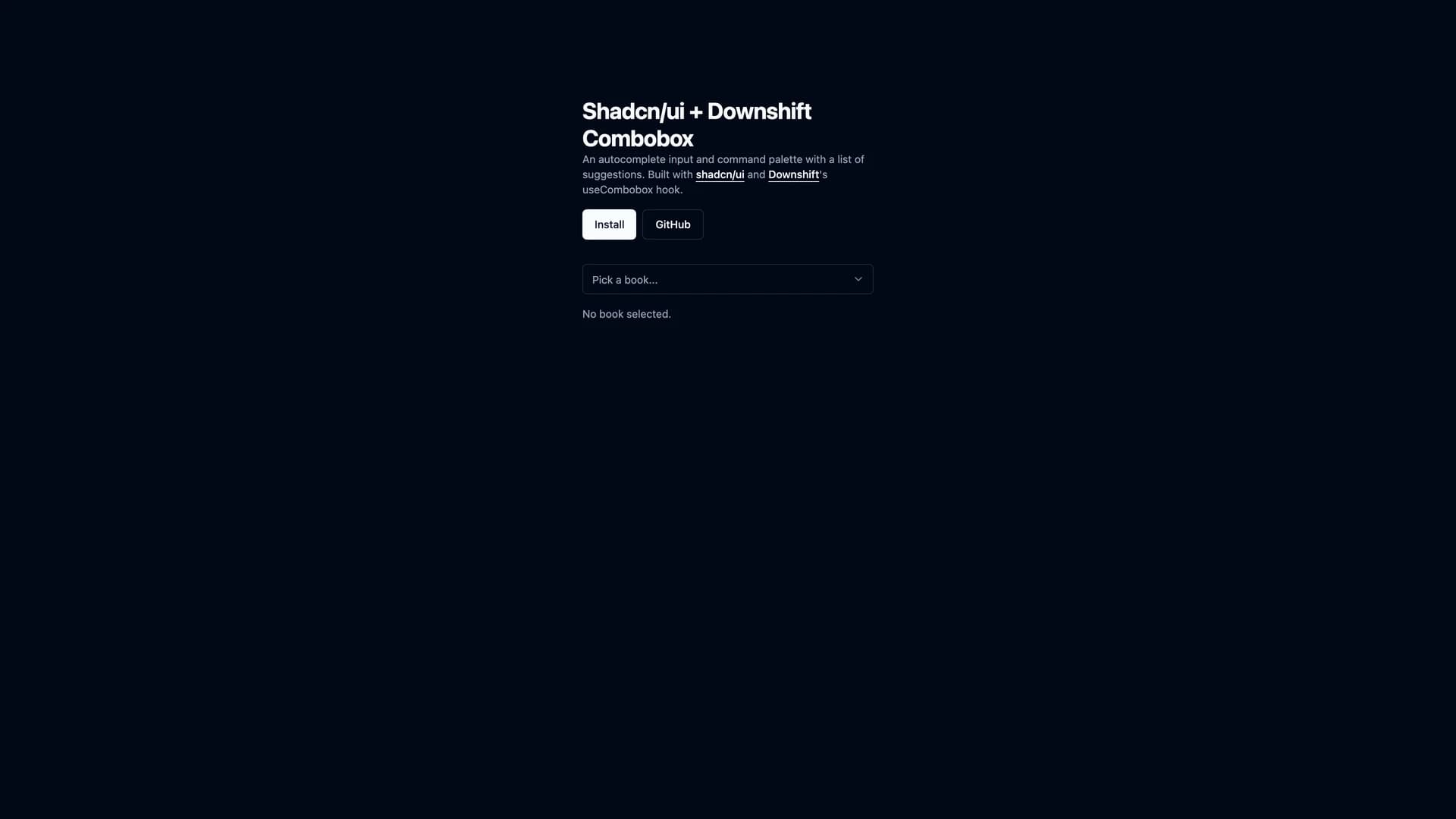 Downshift Shadcn Combobox — preview