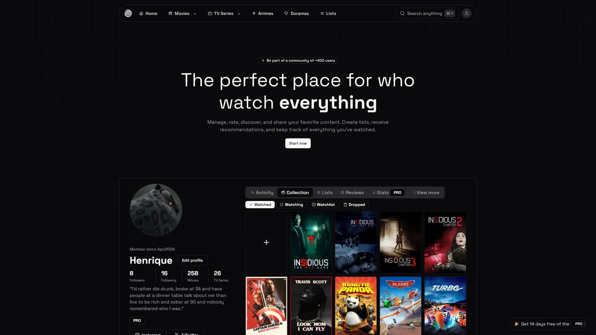 Plotwist - shadcn/ui template screenshot showing the main interface