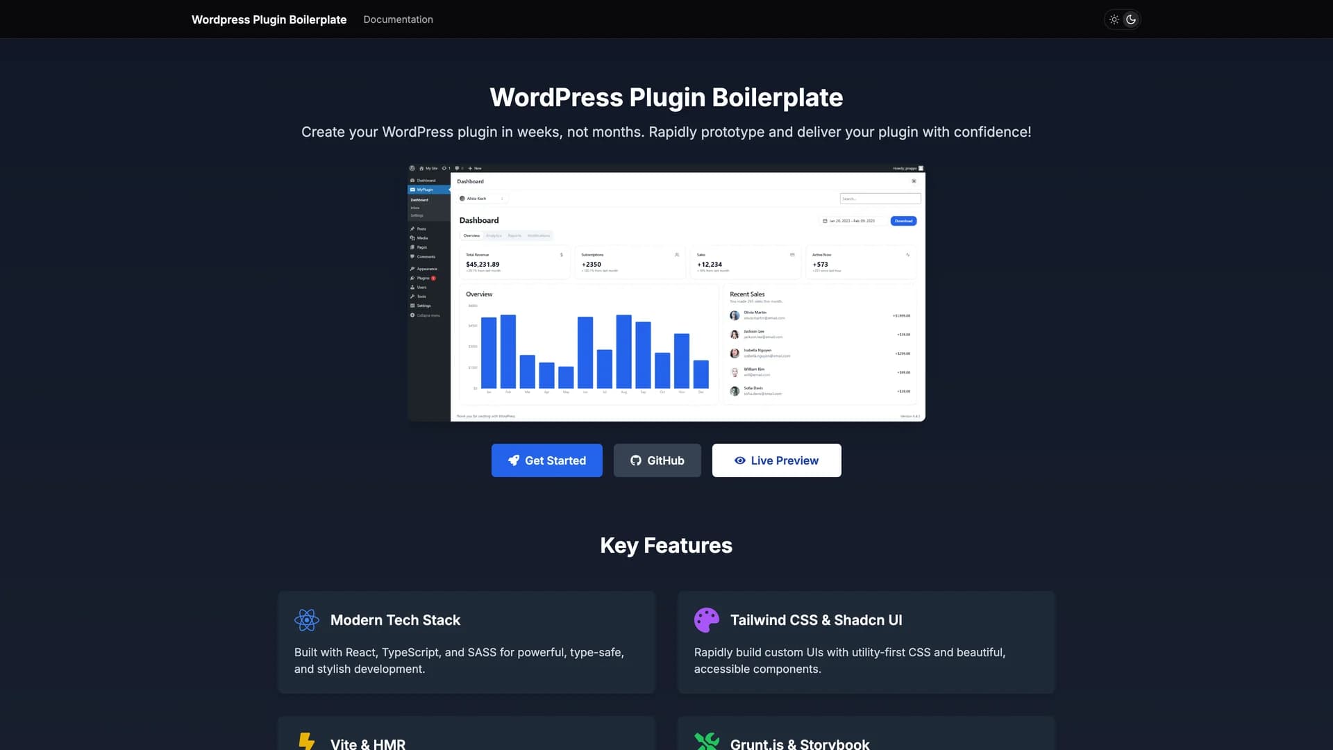 WordPress Plugin Boilerplate template preview