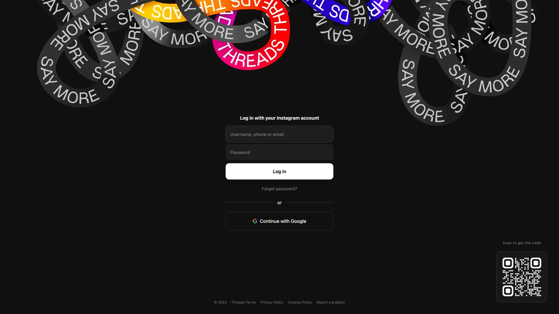Threads Clone - shadcn/ui template screenshot showing the main interface