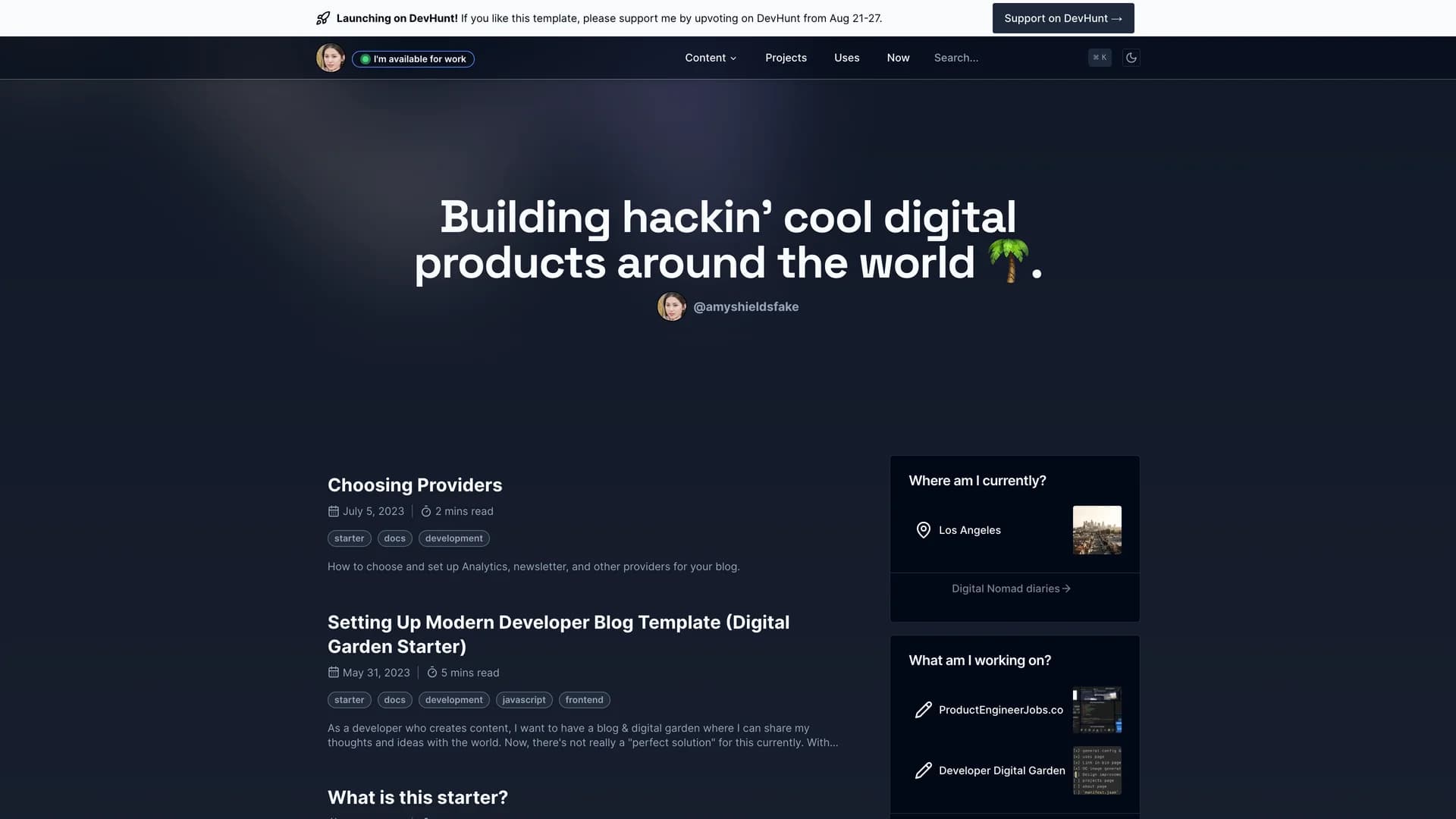 Digital Garden template preview